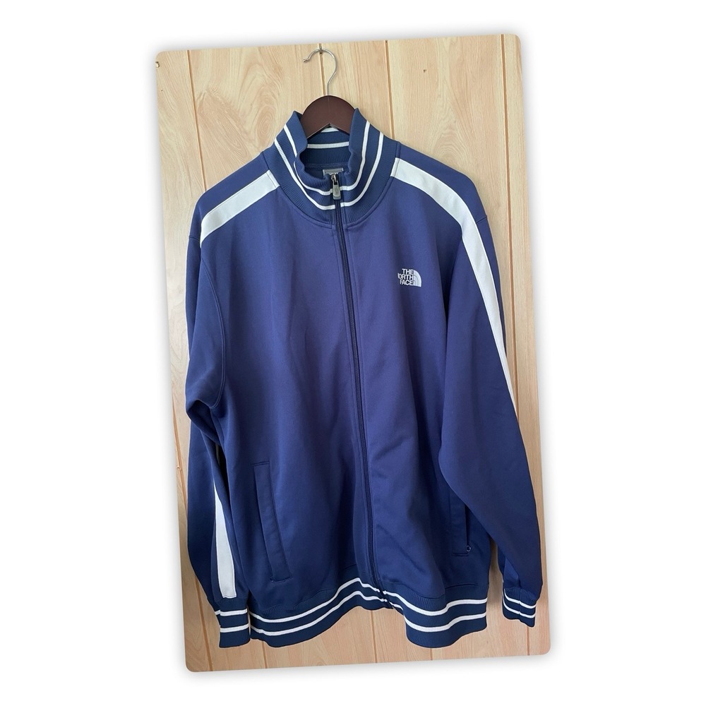 The North Face Full Zip Men's Track Jacket Navy Blue Stripe A5 Series -XL